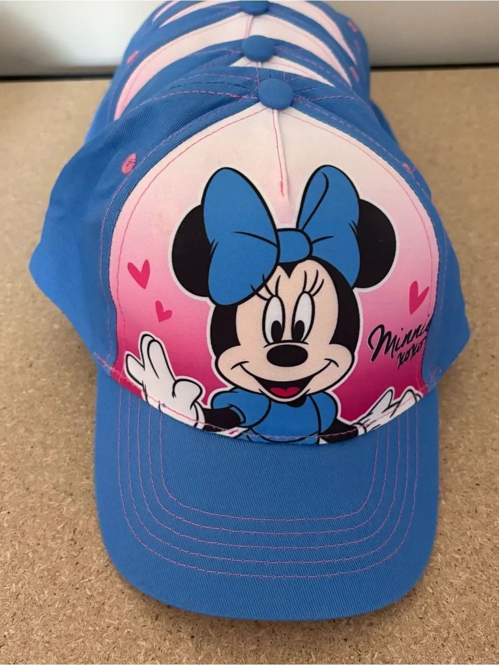 Lot of 5 Disney Minnie Mouse Blue and Pink Baseball Hat